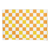 Orange White Yellow Checkered Pattern Design  枕カバー (正面)