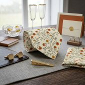 Orange Wildflower Vine Pattern  ネクタイ