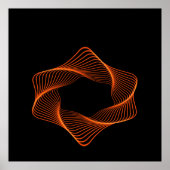 Orange Wire Frame Torus Object ポスター (正面)