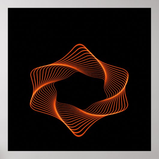 Orange Wire Frame Torus Object ポスター (正面)