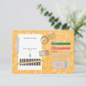 Orange Xmas Pattern Christmas Ticket Gift Voucher (スタンド正面)