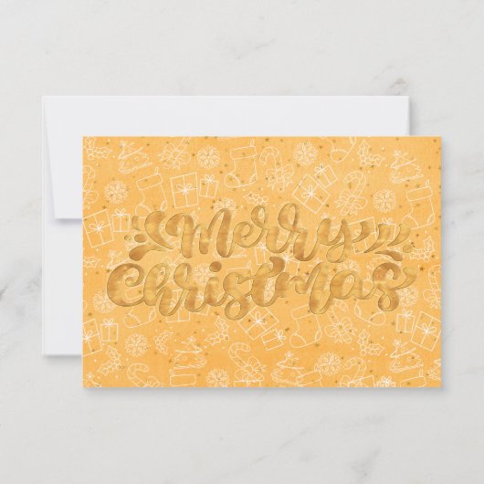 Orange Xmas Pattern Christmas Ticket Gift Voucher (裏面)