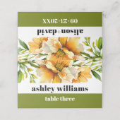 Orange yelllow rhododendron flowers wedding プレイスカード (外部開封)