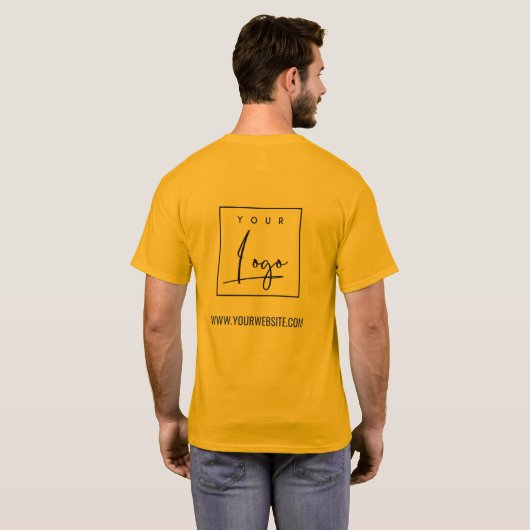 Orange Yellow Businessロゴ名のWebサイトの追加 Tシャツ (裏面フル)
