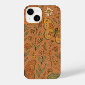 Orange Yellow Floral Phone Case Bright Trendy iPhoneケース (裏面)