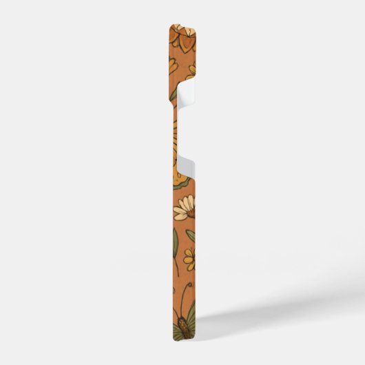 Orange Yellow Floral Phone Case Bright Trendy iPhoneケース (左側面)