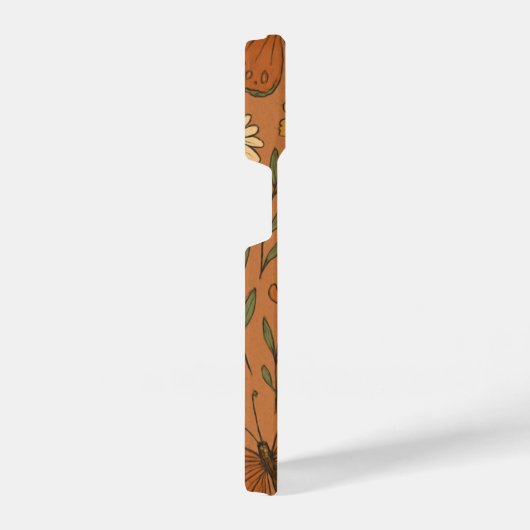 Orange Yellow Floral Phone Case Bright Trendy iPhoneケース (右側面)