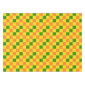 Orange Yellow Green Checkered Pattern Design  テーブルクロス (正面(横))