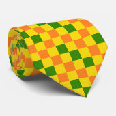 Orange Yellow Green Checkered Pattern Design  ネクタイ (ロール)