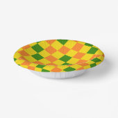 Orange Yellow Green Checkered Pattern Design  ペーパーボウル (傾斜あり)