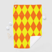 Orange Yellow Harlequin Checkered Design  ゴルフタオル (インサイチュ)