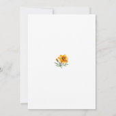 Orange Yellow Marigold Boho Botanical Wedding  招待状 (裏面)