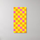 Orange Yellow Pink Checkered Pattern Design  キャンバスプリント (正面)