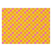 Orange Yellow Pink Checkered Pattern Design  テーブルクロス (正面(横))