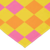 Orange Yellow Pink Checkered Pattern Design  テーブルクロス (アングル)