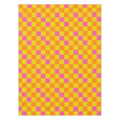 Orange Yellow Pink Checkered Pattern Design  テーブルクロス (正面)
