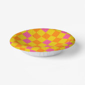 Orange Yellow Pink Checkered Pattern Design ペーパーボウル (傾斜あり)