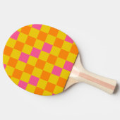 Orange Yellow Pink Checkered Pattern Design  卓球ラケット (横)