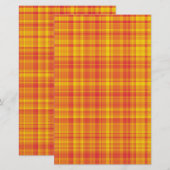 Orange Yellow Plaid Checker Pattern  便箋 (正面/裏面)