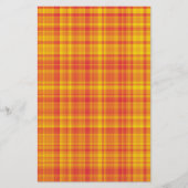 Orange Yellow Plaid Checker Pattern  便箋 (正面)