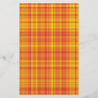 Orange Yellow Plaid Checker Pattern  便箋
