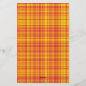 Orange Yellow Plaid Checker Pattern  便箋 (裏面)