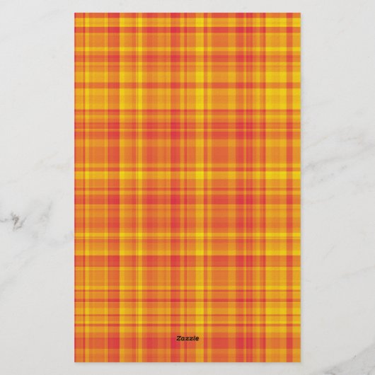Orange Yellow Plaid Checker Pattern  便箋 (裏面)