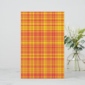 Orange Yellow Plaid Checker Pattern  便箋 (スタンド正面)