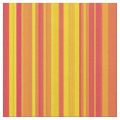 Orange Yellow Red Stripes ファブリック (クローズアップ)