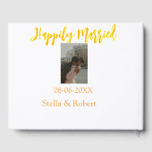Orange yellow retro photo happily married couple ゲストブック (裏面)