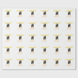 Orange yellow retro photo happily married couple ラッピングペーパー