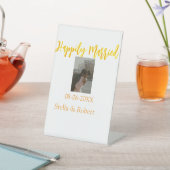 Orange yellow retro photo happily married couple 台座サイン (インサイチュ)