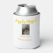 Orange yellow retro photo happily married couple 缶クーラー (缶正面)