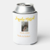 Orange yellow retro photo happily married couple 缶クーラー (缶裏面)