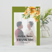 Orange yellow rhododendron flowers photo wedding サンキューカード (スタンド正面)