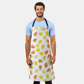 ORANGE & YELLOW SPECKLED WATERCOLOR EASTER EGGS エプロン (着用した状態)