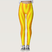 orange yellow sport women レギンス (正面)