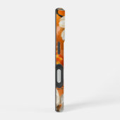 ORANGE YELLOW WHITE FALL ANEMONE POPPY FLOWERS iPhone 16ケース (右側面)