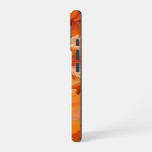 ORANGE YELLOW WHITE FALL ANEMONE POPPY FLOWERS iPhone 16ケース (左側面)