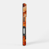 ORANGE YELLOW WHITE FALL ANEMONE POPPY FLOWERS iPhone 16ケース (右側面)