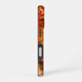 ORANGE YELLOW WHITE FALL ANEMONE POPPY FLOWERS iPhone 16ケース (右側面)