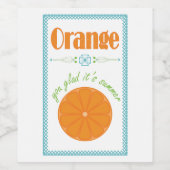 Orange You Glad It Summer End of School Year Gif ワインラベル (シングルラベル)