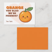 Orange You Glad We’re Friends Kids Valentine ノートカード (正面/裏面)