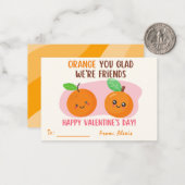 Orange You Glad We're Friends Valentine's Day Note ノートカード (正面/裏面インサイチュ)