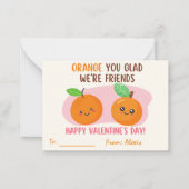 Orange You Glad We're Friends Valentine's Day Note ノートカード (正面)