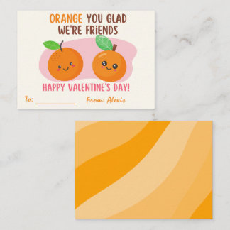 Orange You Glad We're Friends Valentine's Day Note ノートカード