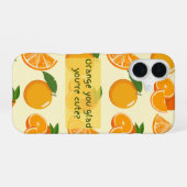 Orange you glad you're cute? orange patterns iPhone 16ケース (裏面横)