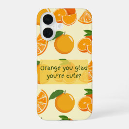 Orange you glad you're cute? orange patterns iPhone 16ケース