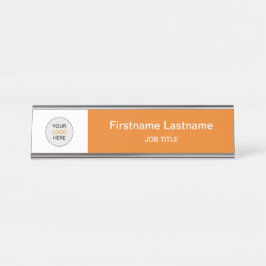 Orange Your Logo モダン Desk Nameプレート デスクネームプレート