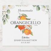 Orangecello Label Citrus Orange Wedding Favor リキュールボトルラベル (シングルラベル)